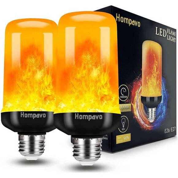 Hompavo 【Upgraded】 LED Flame Light Bulbs, 4 Modes Flickering Light Bulbs - Picture 1 of 7